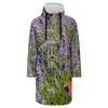 Erkek trençkotları lavanta tarlası rüzgar köpükleri erkek mor çiçek baskısı uzun vintage özel sonbahar ceketler rahat gevşek artı boyut 5xl