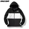 Heren Down Parkas Single Road Winter Jacket Men Fleece Patchwork Hooded Wind Breaker Cotton met katoen met hiphop Streetwear Coat Jackets 221207