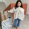 Pantalon bébé fille denim pantalon cloche bas infantile enfant en bas âge chaud polaire à l'intérieur jean skinny vêtements à jambes larges 1 10 ans 221207