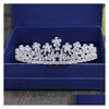 Tiaras brud tiaras kronor med zirkonia smycken flickor kv￤ll prom party performance pageant crystal br￶llop droppe leverans h￥rjewe dhgbe
