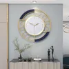 Horloges murales Verre industriel Montre classique Big Gold Mécanisme silencieux Chambre Creative Luxe Relojes Murale géant