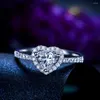 Обручальные кольца обручальные блестящие блестящие гексаграмму чистую любовь Cz Finger Ring для женщин ювелирные юбилейные юбилей