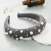 Vintage Luxury Fashion Pearl Headband Korean Simple Face Wash Hairband Ladies Beautiful Hair Accessories