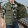 Men's Vests Stylish Outdoor Vest Sleeveless Quick-drying Multifunctional Big Pockets Camping