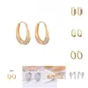 Cerchio Huggie minimalista geometrico quadrato cristallo piccoli orecchini a cerchio per le donne moda oro colore metallo orecchino fibbia orecchio gioielli Dhma0