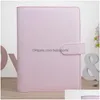 ألوان المفترات A5 Binder Notebook Binder 23x18cm دفاتر أوراق فضفاضة بدون ورق Pu Faux Leather ER Folder Folder PlannersSC DHXXZ