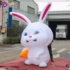 3 wysokość Outdoor Giant Inflatible Animal White Rabbit Holding Marchew Cartoon Chracter na wydarzenie reklamę wielkanocną Dekorację wielkanocną z Air Blower Toys Sport