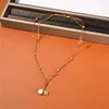 Ins Antique Double Layer Necklace Pearl Pendant Popular Design Fashion Temperament Versatile Women Jewelry Accessories