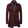 Lã de lã masculina Blends Plus Tamanho 5xl Men's Scoarf Collar Coat Business Inverno Moda