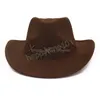 Szerokie brzegi czapki wiadra czapki moda kobiety cowgirl czapka ręcznie robiona Roll Up Brim Western Cowboy Hat for Men Gentleman Sombrero Hombre Ja Dh1ay