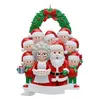 Decorazioni di Natale Us Stock Ciondolo per albero di Natale Modello di cartone animato Personalizzato Nome fai da te Bella famiglia appesa Ornamento in resina Gif Dhe0T