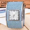 Zegarek 2022 luksusowa bransoletka damska zegarki damskie sukienka kwarcowy Rhinstone Relogio Feminino Square Clock Green Prezent