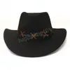 Cappelli a tesa larga Cappelli a secchiello Moda Donna Cappello da cowgirl Fatto a mano Cappello da cowboy occidentale a tesa arrotolabile per uomo Gentleman Sombrero Hombre Ja Dh1Ay