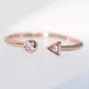 Cluster anneaux vintage réglable pour les femmes de luxe en forme de flèche de luxe zircon rose gold anneau de mariage couple couple de mode de mode R922