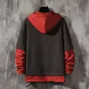 Mens Jackets Hip Hop Pullover Red Black Hoodie Mens Hoodies Color Autumn Streetwear Hoodie XXXXL Block Patchwork Hooded Sweatshirt Male 221207