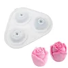 Baking Moulds Ice Ball Mold Easy To Clean Clear Texture DIY Tool 3 Grids Rose Cubes Tray Cube For Home