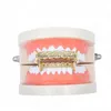 Grillz Dental Grills 18K placcato oro viso aperto Hollow Top Bottom Cuban Link Denti Griglie Consegna di goccia Corpo dei gioielli Dh9Zc