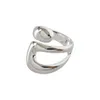 Trouwringen Minimalistische Sier Color Wedding Ring For Women Fashion Creative Hollow Irregar Geometrische ringen Verjaardagsfeestje Sieraden G Dhnfi