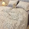 Bedding Sets Four-Piece Pure Cotton 100 Sheets Pastoral Floral Dormitory Duvet Cover Three-Piece Bed Sheet Set