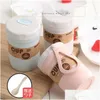 Other Drinkware Wheat Cup Seal Up Vae Bento Lunch Box Breakfast Drink Porridge Soup Mug Microwave With Spoon Portable 4 5Lm J1 Drop Dh6Tl