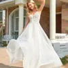 Crystal A-Line Wedding Dress for Bride Beach Spaghetti Straps Vestido de Novia 2022 Brudkl￤nningar