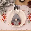 Dijksets Sets Kersthouder Zilverwerk Bestuur Party Bagspoon Fork Gnome tafelgereiselgerei Decoratietafel Flatwarecaddy Pocket