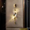 Lámpara de pared Biewalk, cuerpo de cobre posmoderno, cama de cristal, escalera, pasillo, ático, Bar, caracola creativa, iluminación Interior, lámparas decorativas