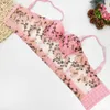 Reggiseno stereoscopico con ricamo a farfalla, reggiseno sexy semi trasparente, reggiseno in garza trasmesso in diretta