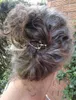 Stunning Gray grey silver salt and pepper hair ponytail human can be loose french braids wraps pony tail hairpiece extension natural highlights 120g