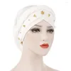 Ethnic Clothing Muslim Hijabs For Woman Hair Care Islamic Femme Jersey Scarf Milk Silk Beads Braid Wrap Stretch Turban Hat Cap Head