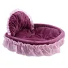 Lits de chats meubles lits de chien canapé en dentelle rose chiot maison animal en peluche lits de chat nidi