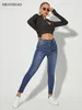 Women s Jeans Skinny For Women Stretchy High Waist Classic Denim Pant Slim Hip Lift Mom Jean Fashion Blue Wash Five Pockets Pencil 221206