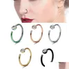 Nose Rings Studs Studs Body Jewelrysteel Punk Clip On Fake Rings Gem Nose Lip Ear Piercing Unisex Women Jewelry Faux Septum Pierci Dhlsj