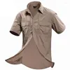 Männer Casual Hemden 2022 Sommer Männer Hemd Militär Kurzarm Herren Marke Soziale Kleidung Chemise Homme Camisa Masculina