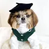 Dog Apparel Ins Solid Color Pet Hat Painter Wool Beret Mini Decorative Po Headwear Memorial Christmas Luxury Designer