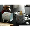 Mugs 400Ml Mr Mrs Coffee Mugs Creative Cups For Drinking Tea Ceramic Milk Tumbler Couple Lover Valentine Day Gift 13 23Se Zz Drop De Dhfoa