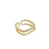 Wedding Rings verstelbare trouwringen voor vrouw vergulde gouden luxe zirkoon mode gotische vinger ring sieraden feest meisjes cadeau 148 d dhc8r