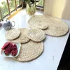 Table Mats Natural Mat Handmade Corn Husk Straw Woven Placemat Round Braided Heat Resistant Insulation Anti-Skidding Pad