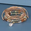 Link armbanden 5 stcs/set mode zomer sieraden bohemian string ecg hanger armbandbangles set rode hars kralen voor vrouwen bijoux