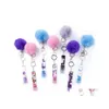 Party Favor Carte bancaire sans contact Grabber Party Favor Long Nail Porte-clés DIY Porte-clés avec boule en peluche Inventaire en gros Drop Delive Dhiyq