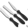 Other Bakeware Stainless Steel Baking Knife Cake Cream Carved Flower Spata Home Furnishing Kitchen Three Piece Suite Demoding Knifes Dhsva