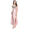 Women's Sleepwear Women's Lady Silk Lounge Set Elegant Long Robe & Gown Sets Women Nightie Dress Satin Nightgowns Bathrobe Femme