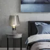 Bordslampor Vintage Glass LED -lampa Cement Smoke Grey f￶r Bedroon Study vardagsrum L￤sning Hem kontor E27