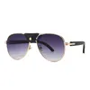 Lunettes de soleil 2022 haute qualité marque concepteur femmes hommes pilote lunettes de soleil cadre surdimensionné en cuir lunettes de soleil Hip Hop mâle femelle nuances UV400