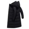 Parka da uomo in piumino invernale 90% giacca d'anatra bianca con cappuccio cappotto moda di alta qualità lungo addensato caldo nero 221207
