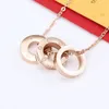 Halsband High Edition Classic Design Pendant Love Necklace For Women Girls Double Loop Charms Titanium Steel Wedding Jewelry Colleres Collier Gold Rose Gold