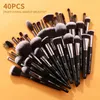 Outils de maquillage BEILI Luxury Black Professional Brush Set Big Powder Brushes Foundation Natural Blending pinceaux de maquillage 221207