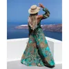 Robes décontractées plage femmes soirée élégant imprimé fleuri Boho robe d'été Sexy à manches longues Maxi 2022