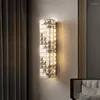 Applique murale lumière luxe salon TV fond chambre chevet 2022 couloir escalier cristal