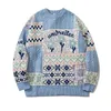Pulls pour femmes Sky Blue Winter Tops Vintage Flower Women Hip Hop Knitted Jumper Streetwear Harajuku Loose Fashion Pulls 221206